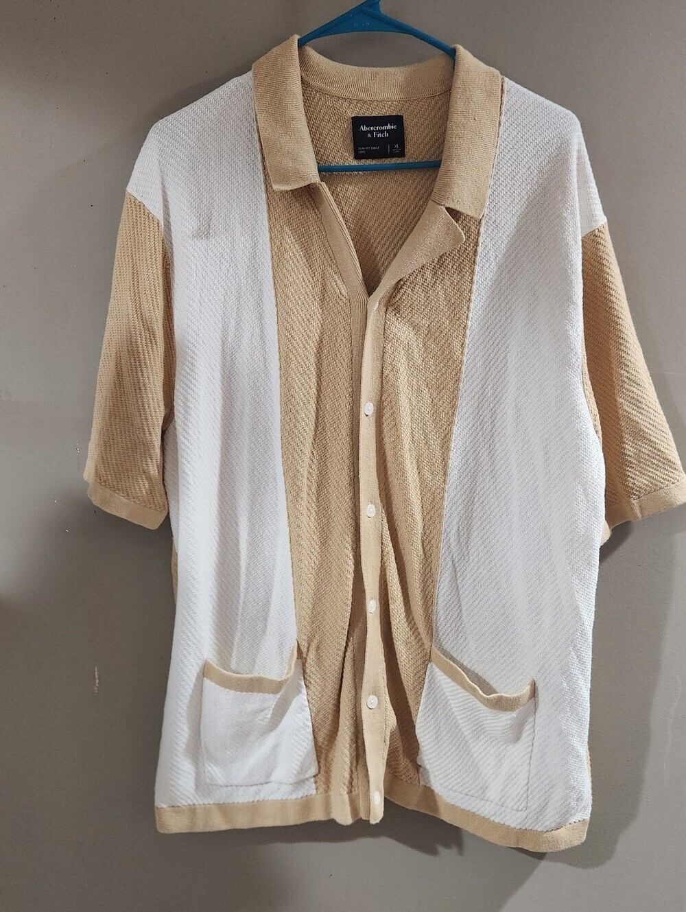Abercrombie And Fitch Retro Button Knit Shirt Sz Xl